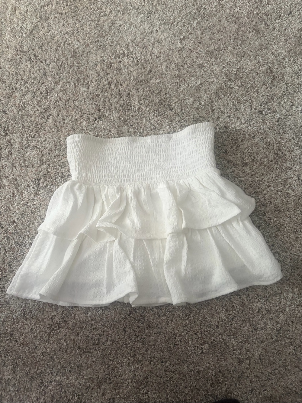 Women’s White Tiered Ruffle Skirt